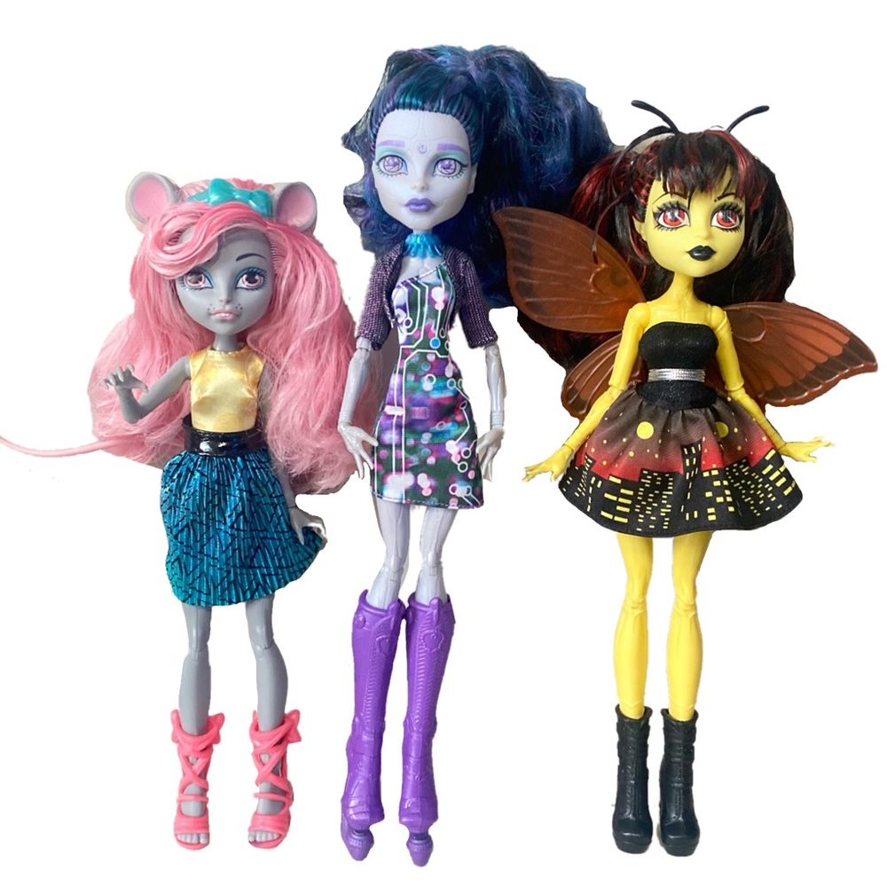 Monster High Boo York City Ghouls Dolls 3 Pack G1 Elle, Luna, Mouscedes